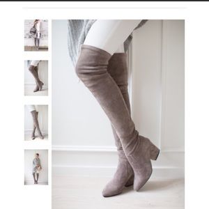 Over the knee suede boots